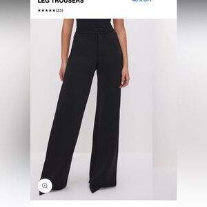 NWT Good American Scuba Wide Leg Trousers Black